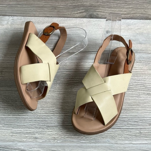 Cute criss cross Loft Irish cream and brown Missy adjustable buckle sandals sz 6 - Picture 7 of 7